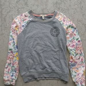 Billabong floral crew neck sweatshirt M